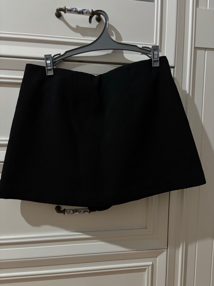 Siyah Mini Etek Fermuar Detaylı - Görsel 3