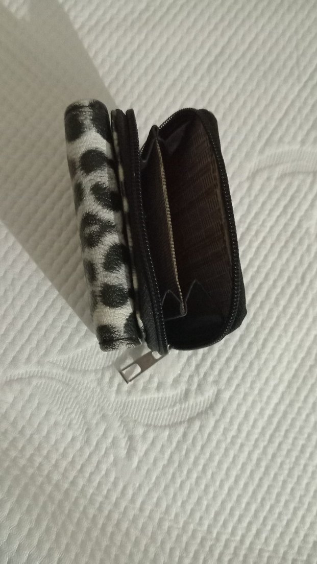 Gri Zebra Desenli Fermuarlı Kadın Cüzdanı - Görsel 3