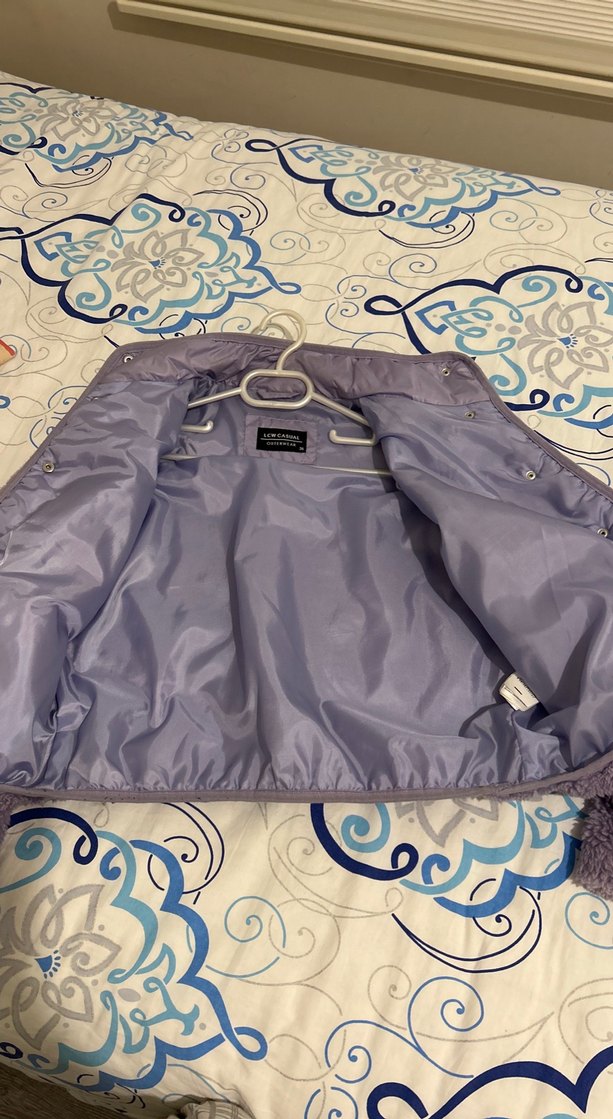 Mor Peluş Detaylı Midi Kadın Ceket - Görsel 4