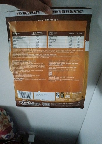 Grenade Whey Protein 50 Service SKT:2027 - Görsel 2