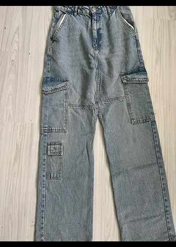 Yeni etiketli defacto 90s Düğmeli, fitted gri midi kot pantolon - Görsel 3