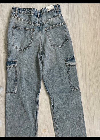 Yeni etiketli defacto 90s Düğmeli, fitted gri midi kot pantolon - Görsel 2