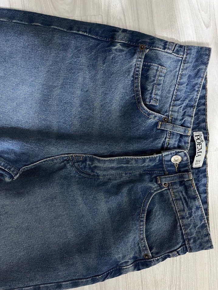 Kadın Mavi Denim  Rahat Kesim Jean - Görsel 2