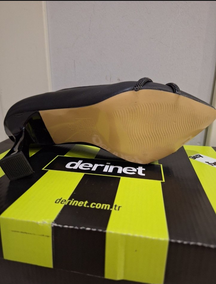 Siyah Elastik Topuklu Stiletto - Görsel 3