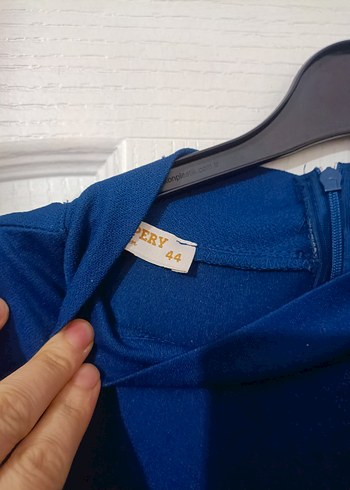 Kadın Lacivert Piliseli Uzun Kollu Elbise - Görsel 4