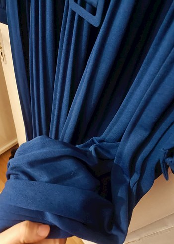 Kadın Lacivert Piliseli Uzun Kollu Elbise - Görsel 3