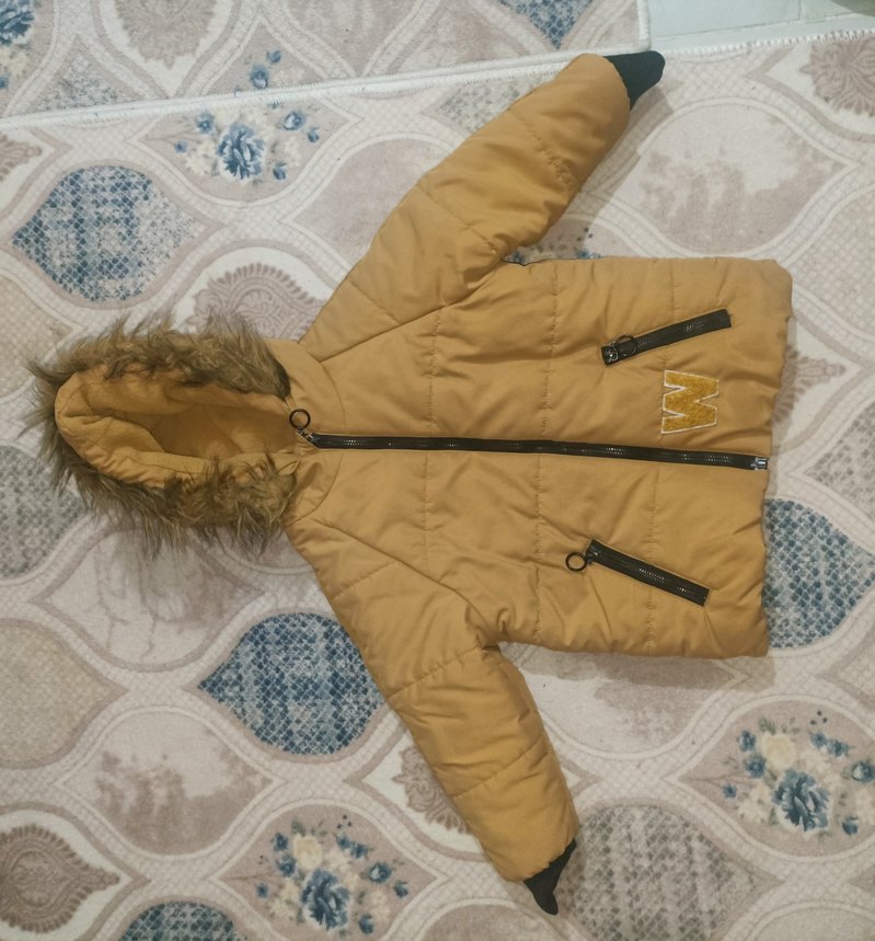Kahverengi Kürklü Erkek Çocuk Mont - Görsel 4