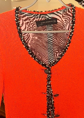 Düğmeli Kırmızı Midi Örgü Kadın Ceket - Görsel 3