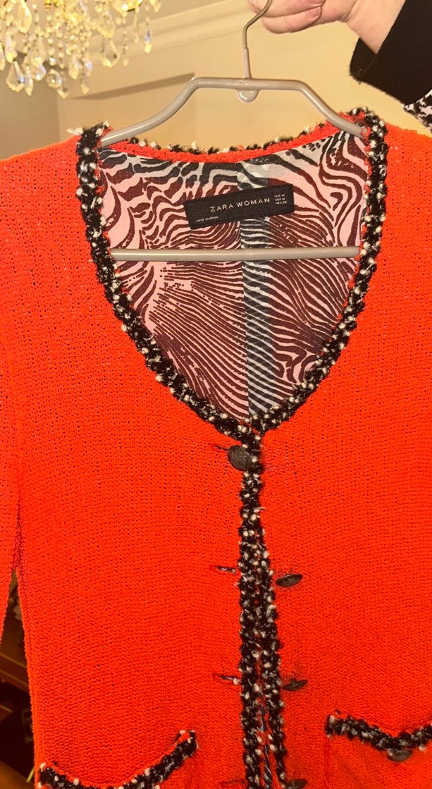 Düğmeli Kırmızı Midi Örgü Kadın Ceket - Görsel 3