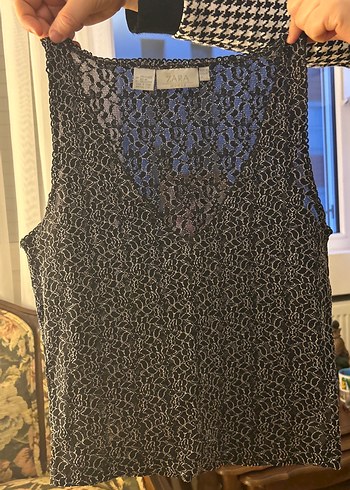 Gri Dantel Detaylı V Yaka Kadın Bluz - Görsel 2