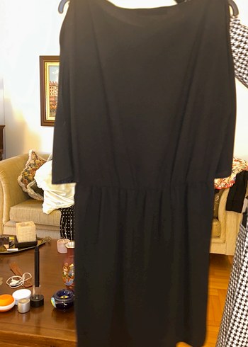 Siyah Midi Örme Elbise - Görsel 4