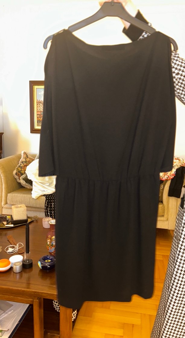 Siyah Midi Örme Elbise - Görsel 4