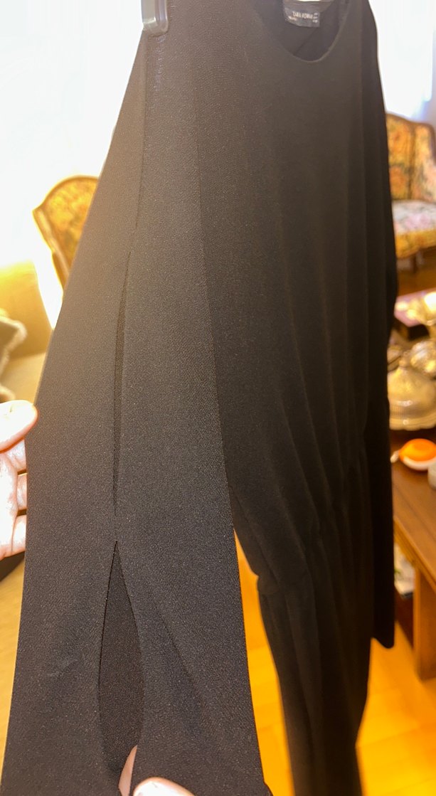 Siyah Midi Örme Elbise - Görsel 3