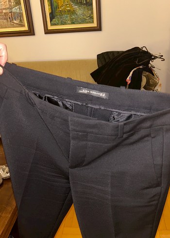 Siyah Kadın Midi Kumaş Pantolon - Görsel 3