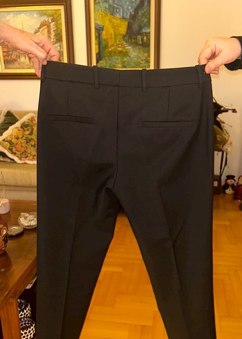 Siyah Kadın Midi Kumaş Pantolon - Görsel 4