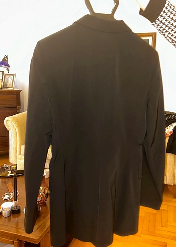 Siyah Kadın Düğmeli Midi Blazer Ceket Teen Flo Fransız marka - Görsel 2