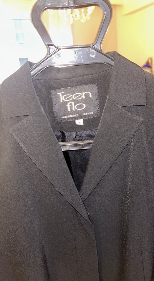 Siyah Kadın Düğmeli Midi Blazer Ceket Teen Flo Fransız marka - Görsel 3