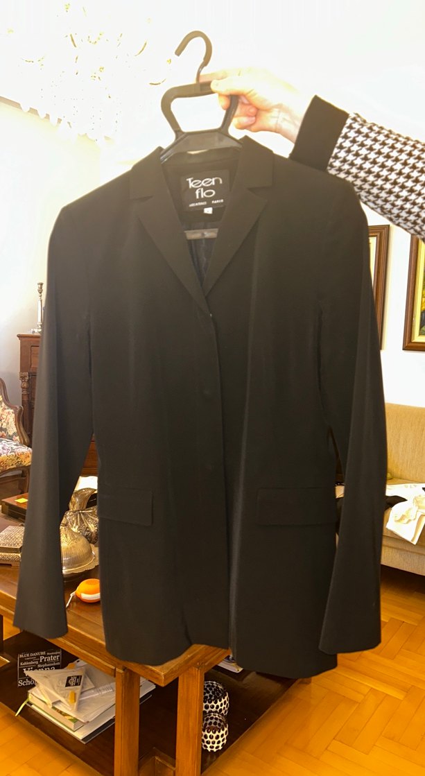 Siyah Kadın Düğmeli Midi Blazer Ceket Teen Flo Fransız marka - Görsel 4