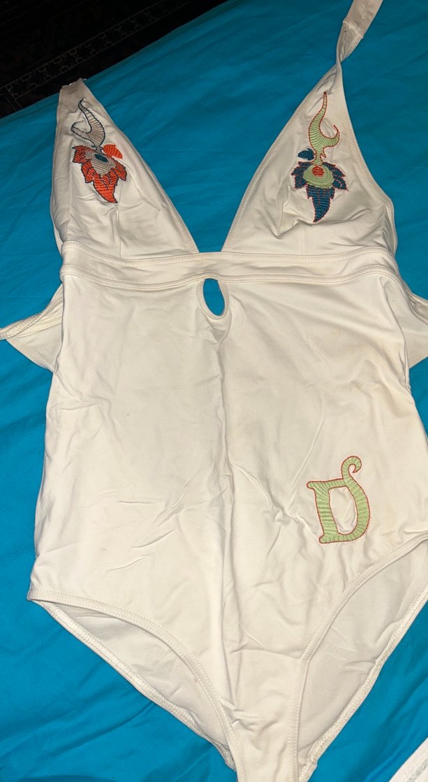 Bohem Beyaz Desenli Kadın Mayo - Görsel 2