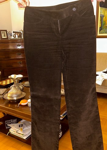 Düğmeli Kahverengi Kadın Kadife Blazer Ceket - Görsel 3