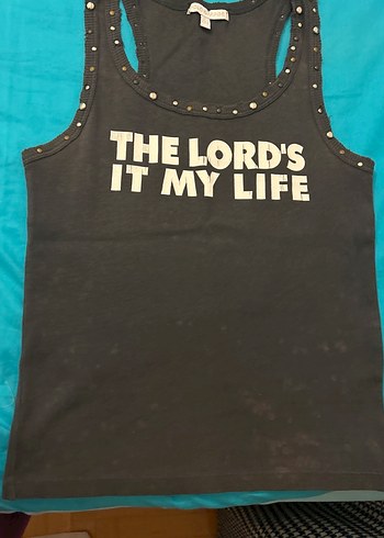 Koyu Gri Baskılı Kadın Atlet - Görsel 2