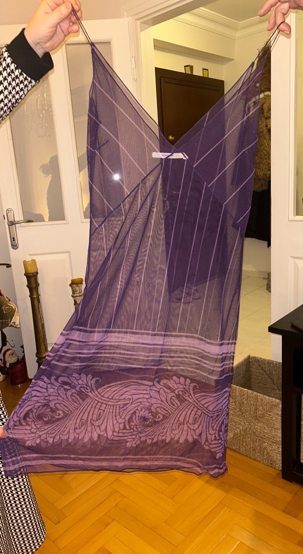 Bohem Mor tül gecelik - Görsel 3