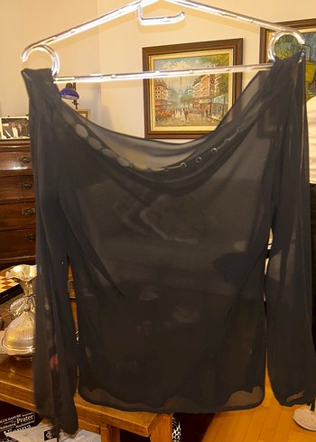 Siyah Drapeli Straplez Gotik Bluz - Görsel 2