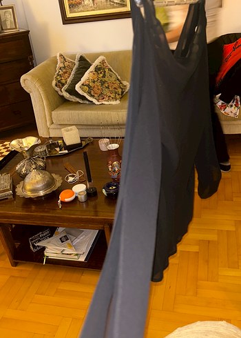 Siyah Drapeli Straplez Gotik Bluz - Görsel 3