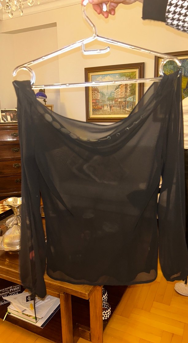 Siyah Drapeli Straplez Gotik Bluz - Görsel 2