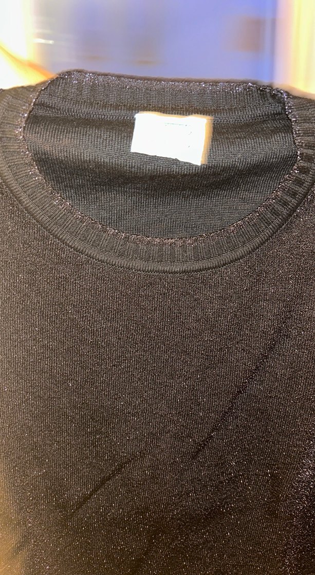 Kadın Siyah Pamuklu Örme Tişört - Görsel 3