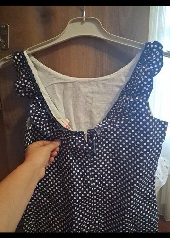 Kadın V Yaka Kolsuz Mini Elbise - Görsel 2