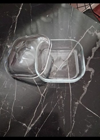 Beyaz Cam Kare Saklama kabı - Görsel 2