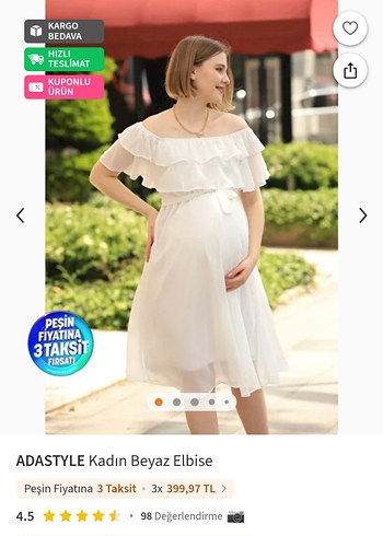 Beyaz Midi Volanlı Straplez Nişan Elbisesi - Görsel 2