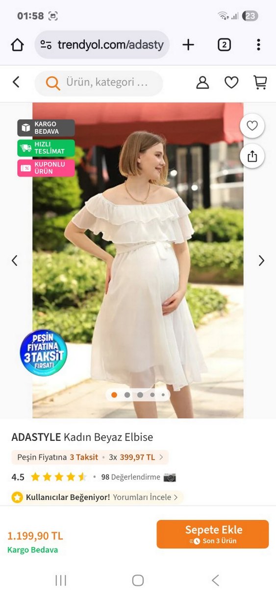 Beyaz Midi Volanlı Straplez Nişan Elbisesi - Görsel 2