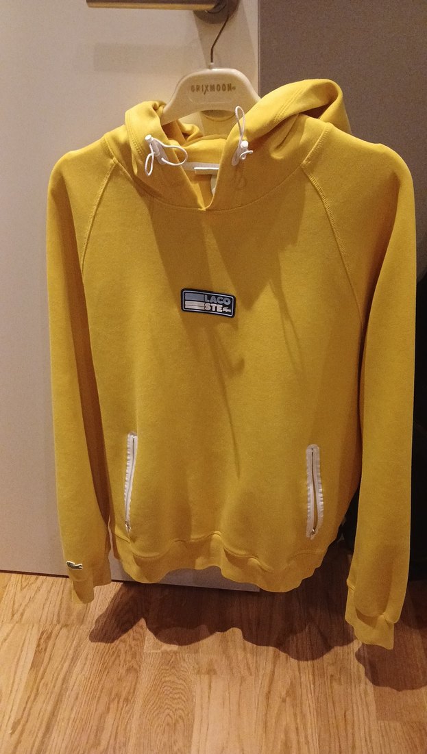 Sarı Kapüşonlu Fermuarlı Orijinal Lacoste Sweatshirt - Görsel 2