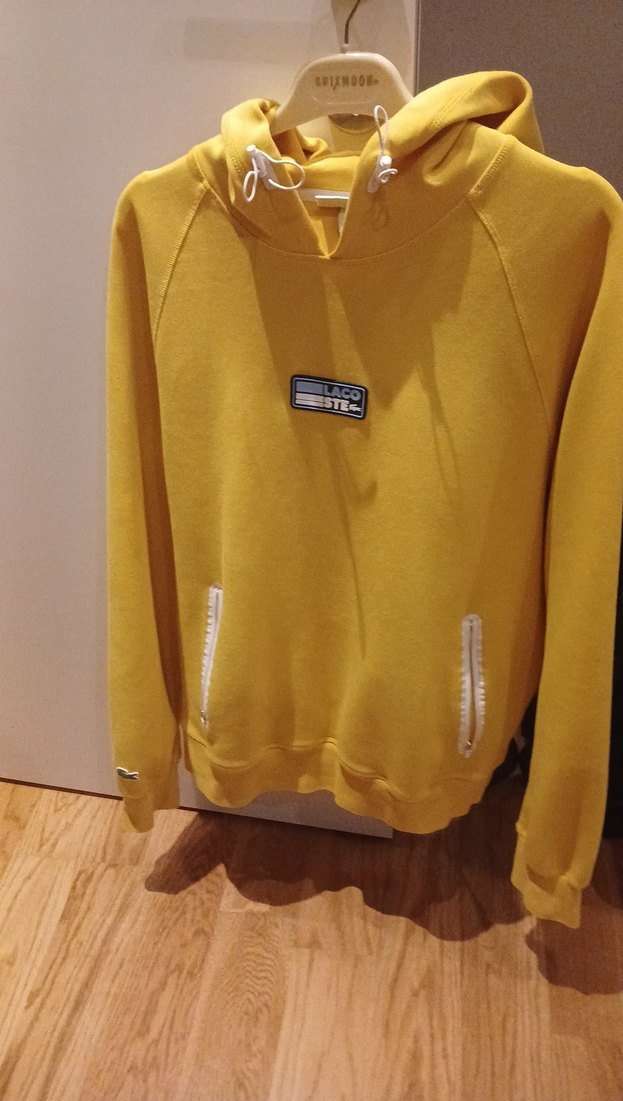 Sarı Kapüşonlu Fermuarlı Orijinal Lacoste Sweatshirt - Görsel 3