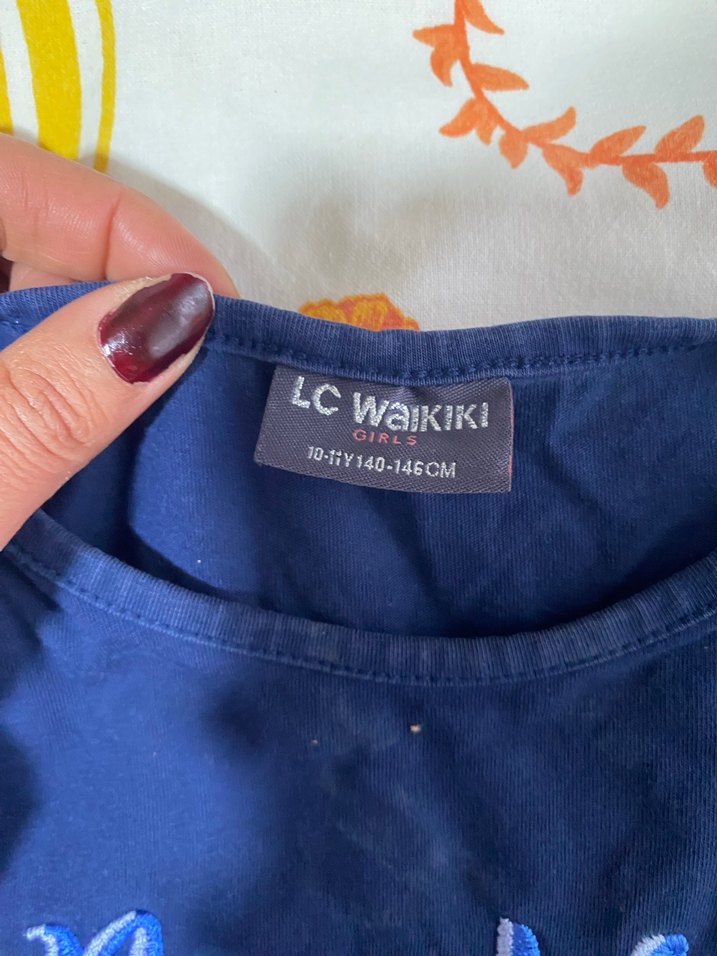 Kız Çocuk Renkli Çiçek Desenli Uzun Kollu Tişört - Görsel 2