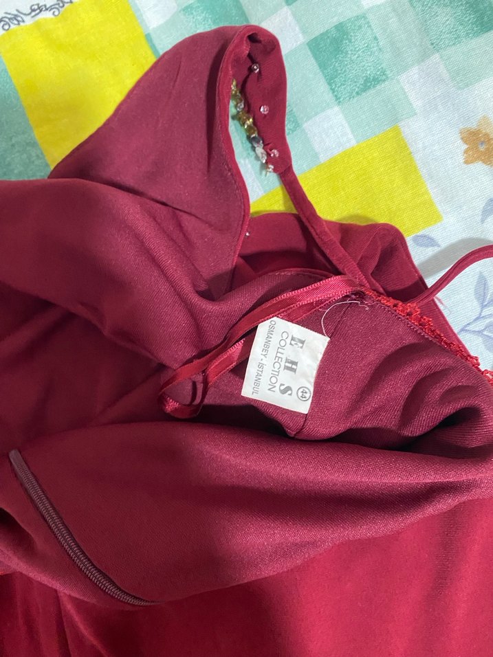 Bordo V Yaka Fermuarlı Hamile Bluz - Görsel 2