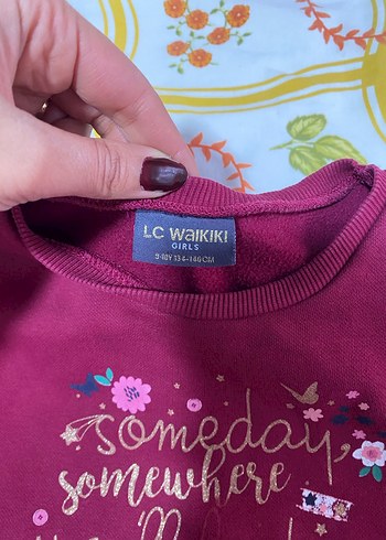 Bordo Kız Sweatshirt Uzun Kollu Rahat Kesim - Görsel 2