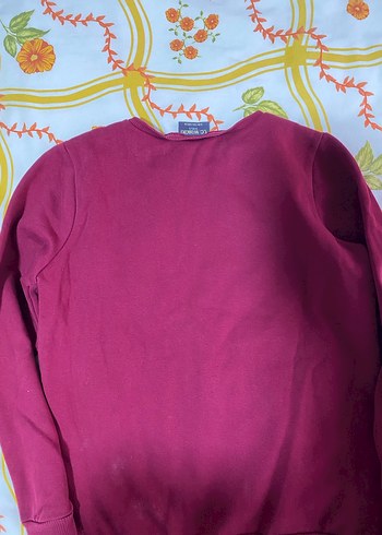 Bordo Kız Sweatshirt Uzun Kollu Rahat Kesim - Görsel 3