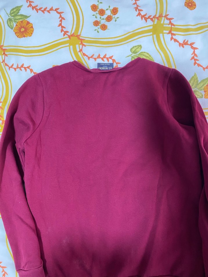 Bordo Kız Sweatshirt Uzun Kollu Rahat Kesim - Görsel 3