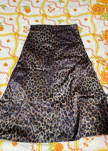 Kahverengi Leopar Desenli Uzun Bohem Etek - Görsel 2
