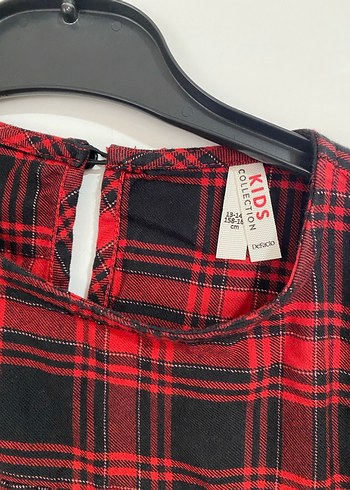 Kırmızı Kareli Uzun Kollu Kadın Bluz - Görsel 2