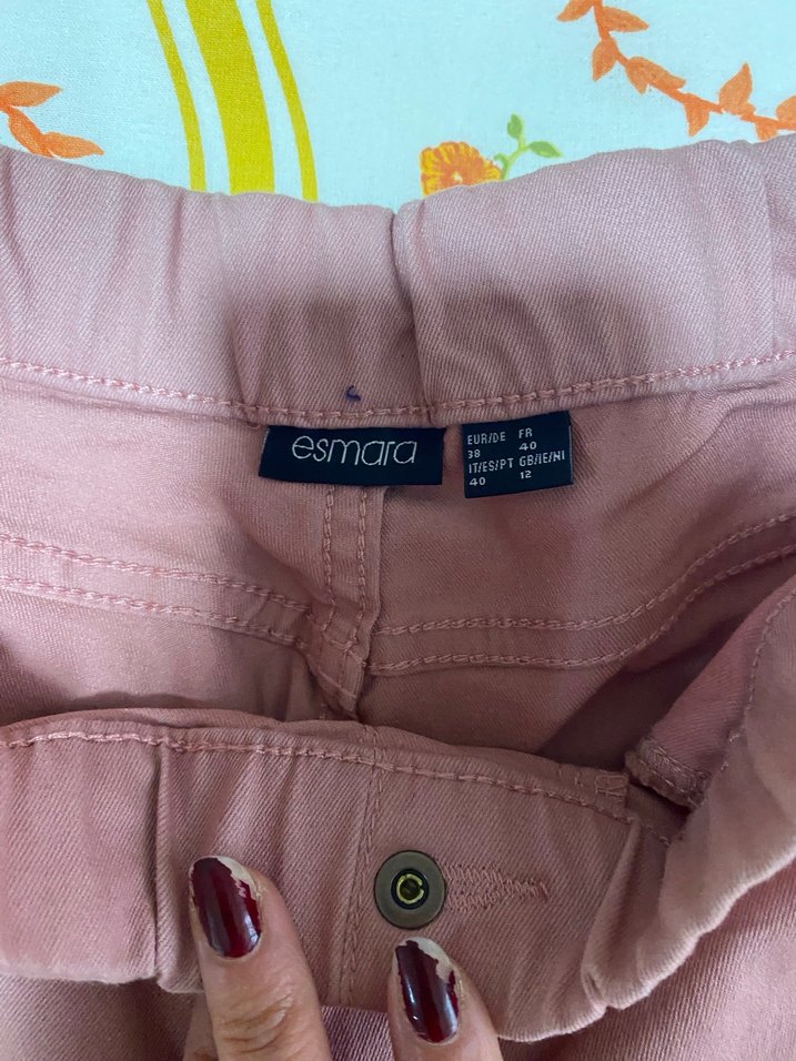 Pembe Kadın Midi Kumaş Pantolon - Görsel 2