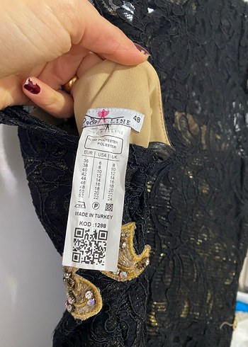 Dantel İşlemeli Siyah Uzun Abiye Elbise - Görsel 7