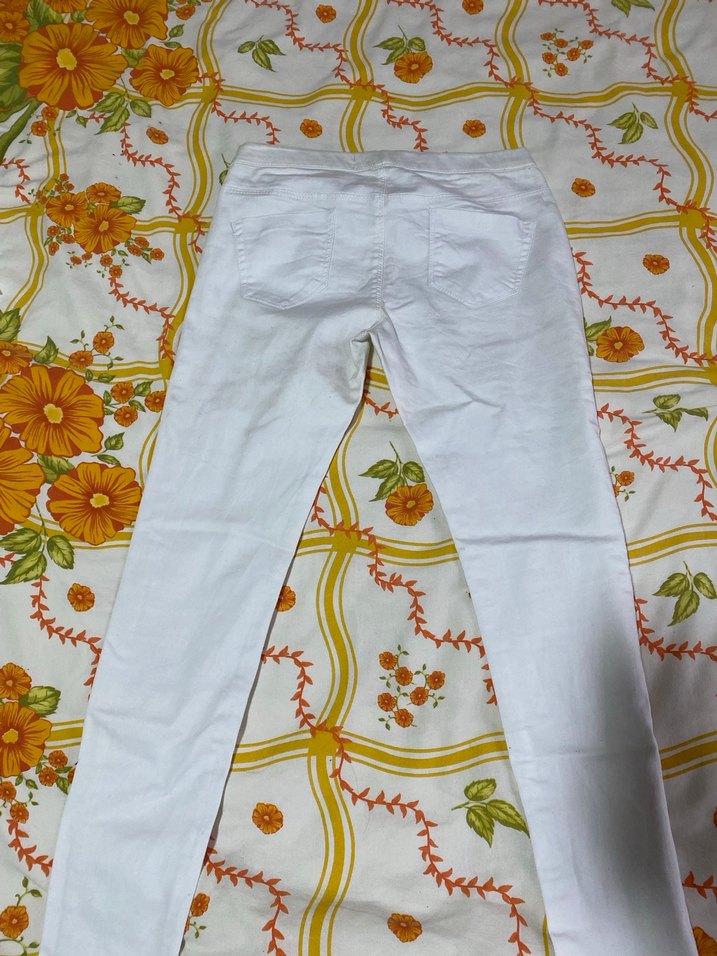 Kadın Beyaz Pamuklu Street Wear Pantolon - Görsel 3