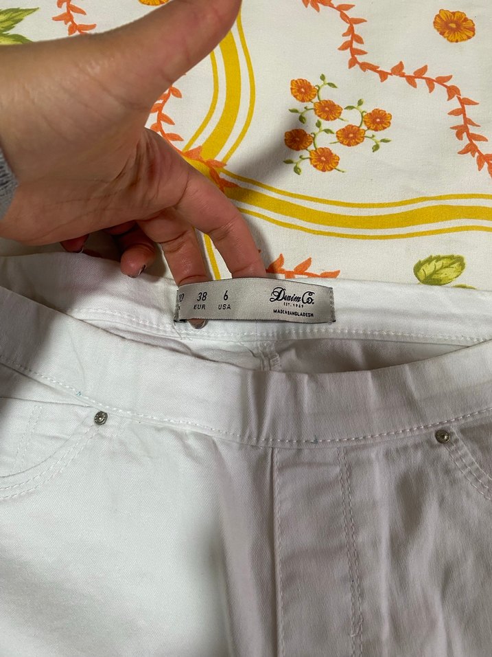 Kadın Beyaz Pamuklu Street Wear Pantolon - Görsel 2