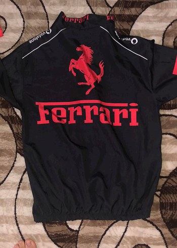 Ferrari Siyah Klasik Biker Ceket - Görsel 3
