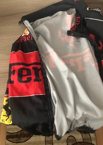 Ferrari Siyah Klasik Biker Ceket - Görsel 4