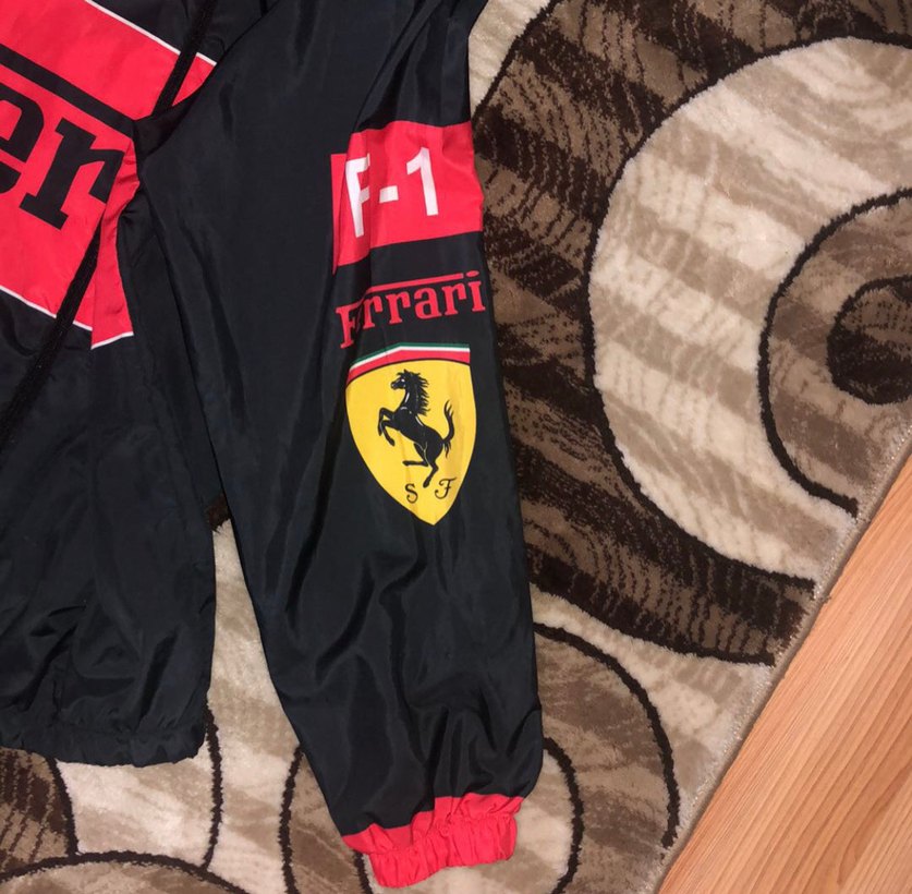 Ferrari Siyah Klasik Biker Ceket - Görsel 2